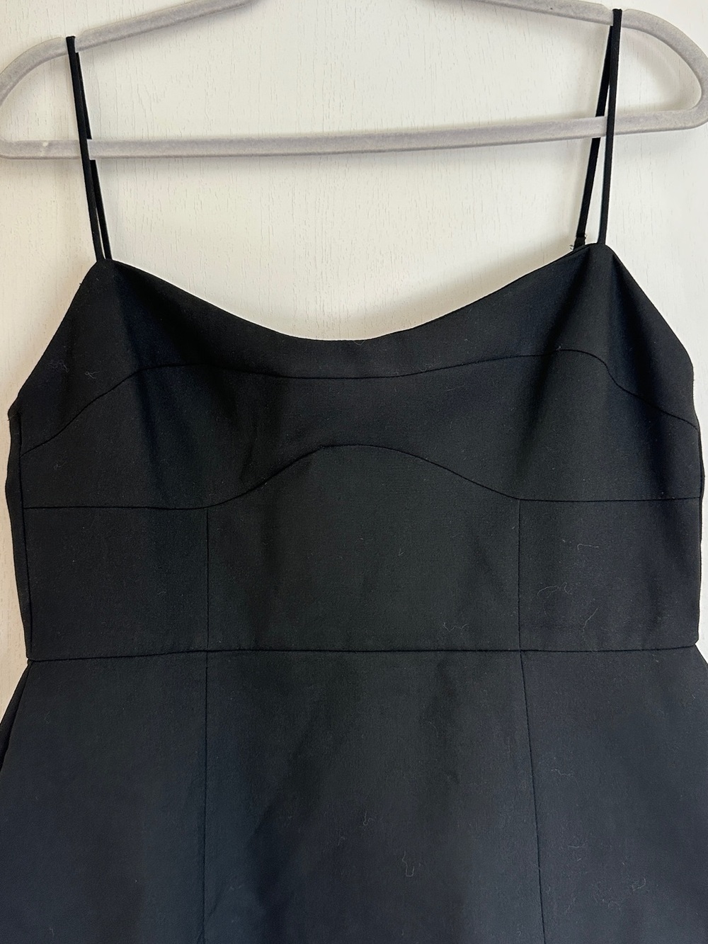 ZARA - Short Structured Black Spaghetti-Strap Mini Dress - Picture 4 of 5
